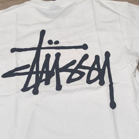 Stüssy Classic Logo Tee White Size M NWT - Picture 5 of 6